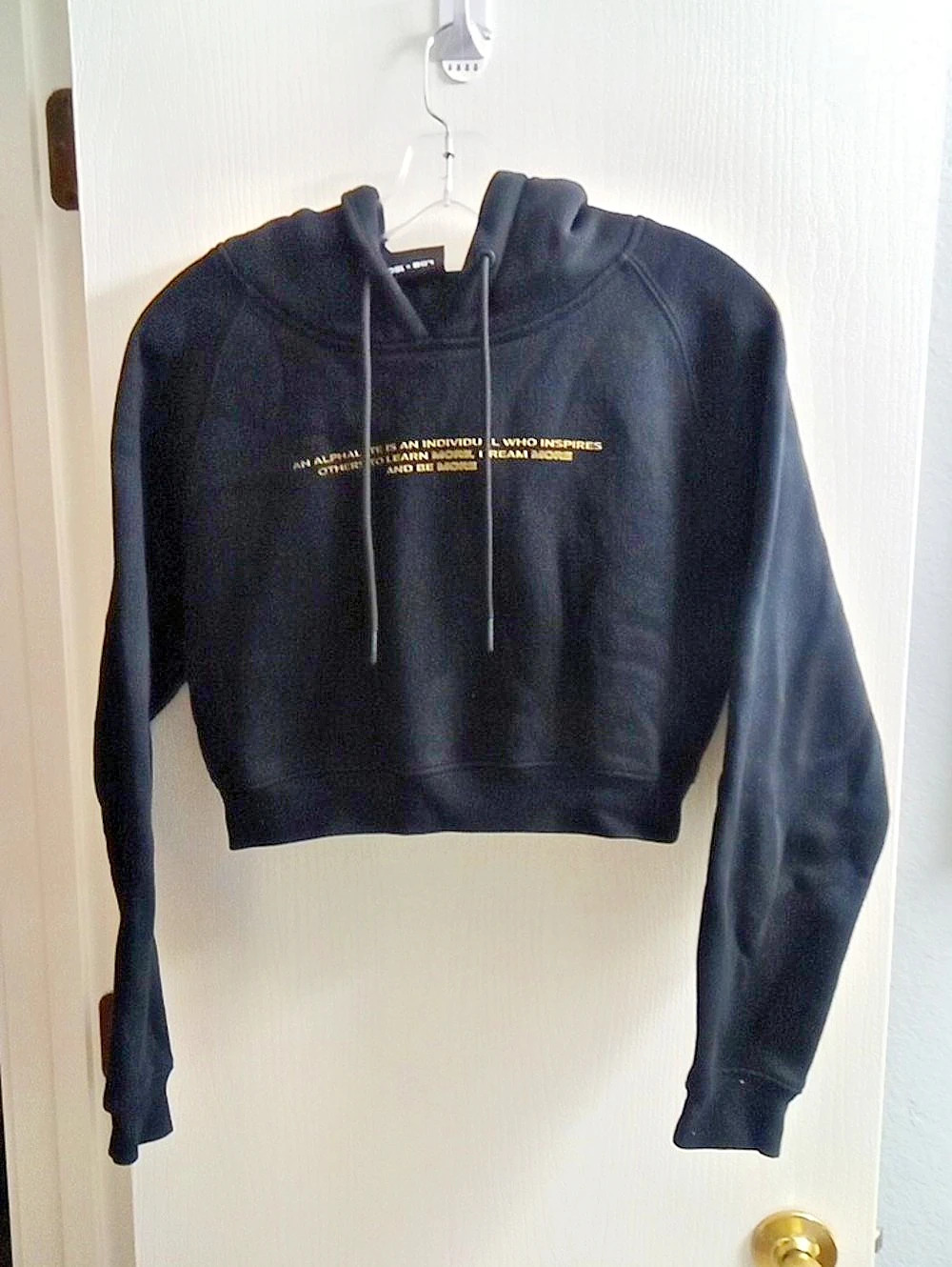Alphalete Cropped Hoodie in Black Size Small Like New